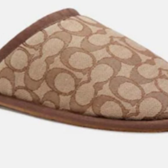 NWT COACH SIGNATURE KHAKI SLIPPERS MEN - Picture 4 of 5